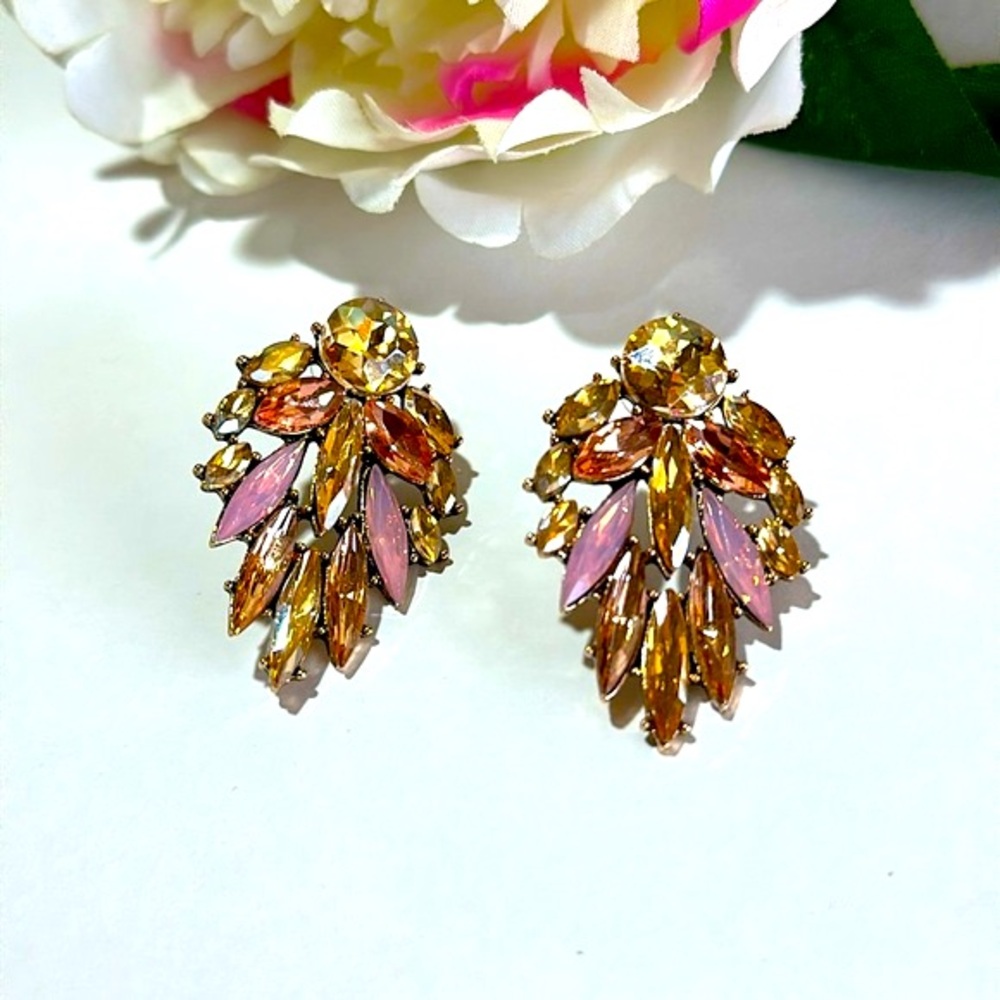 Pink Luxury rhinestone drop earrings